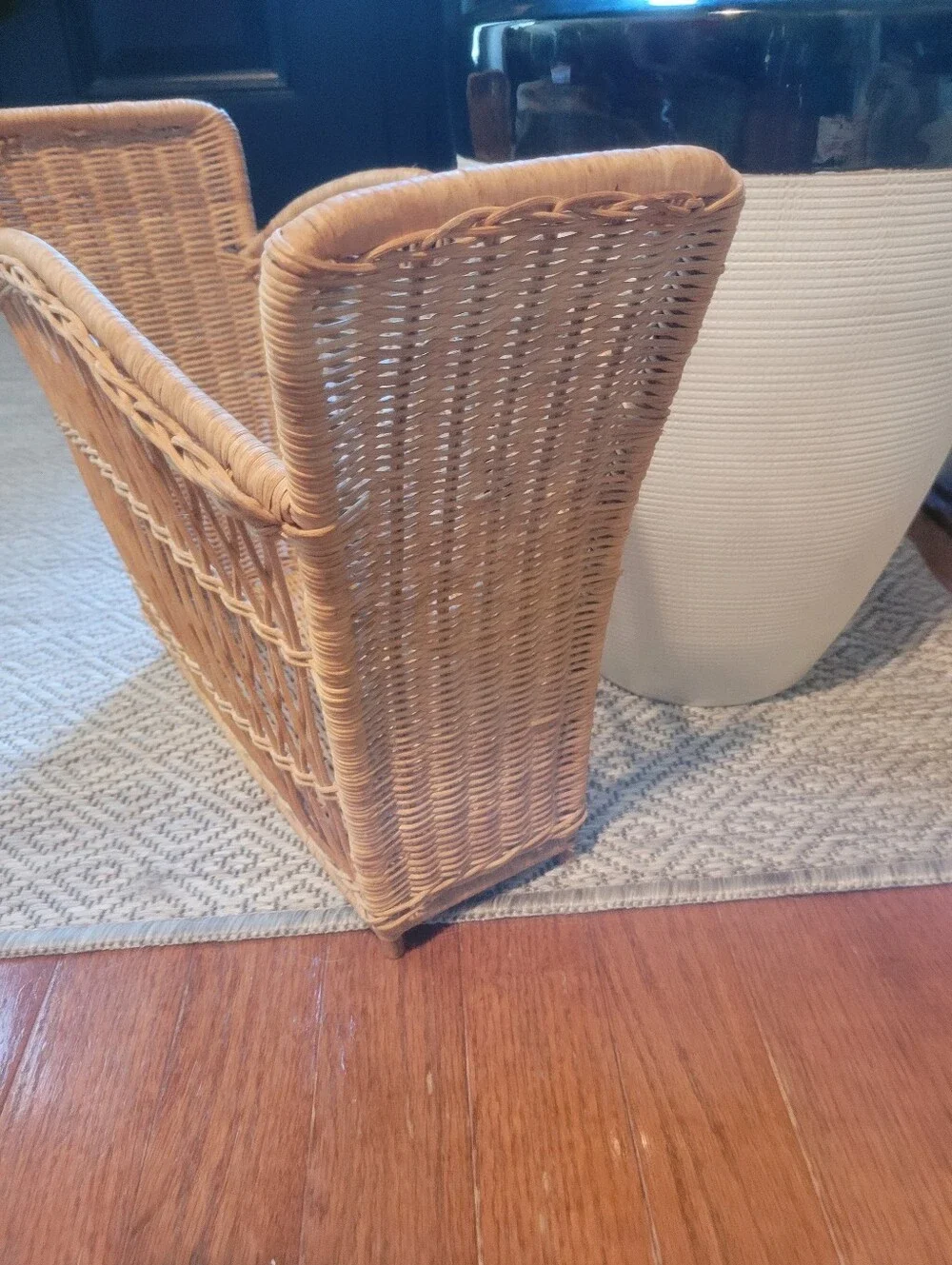 Natural Wicker Magazine Rack - Natural Color. Versatile Multiple Uses In Home